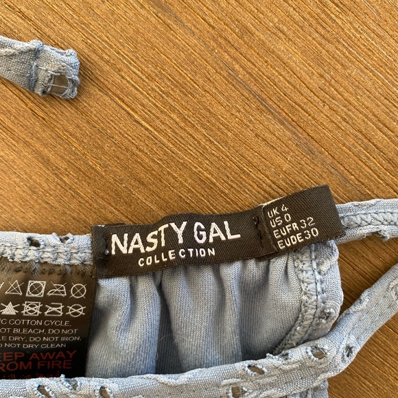 Nasty Gal Denim Broderie Underwire Bikini - Picture 6 of 7